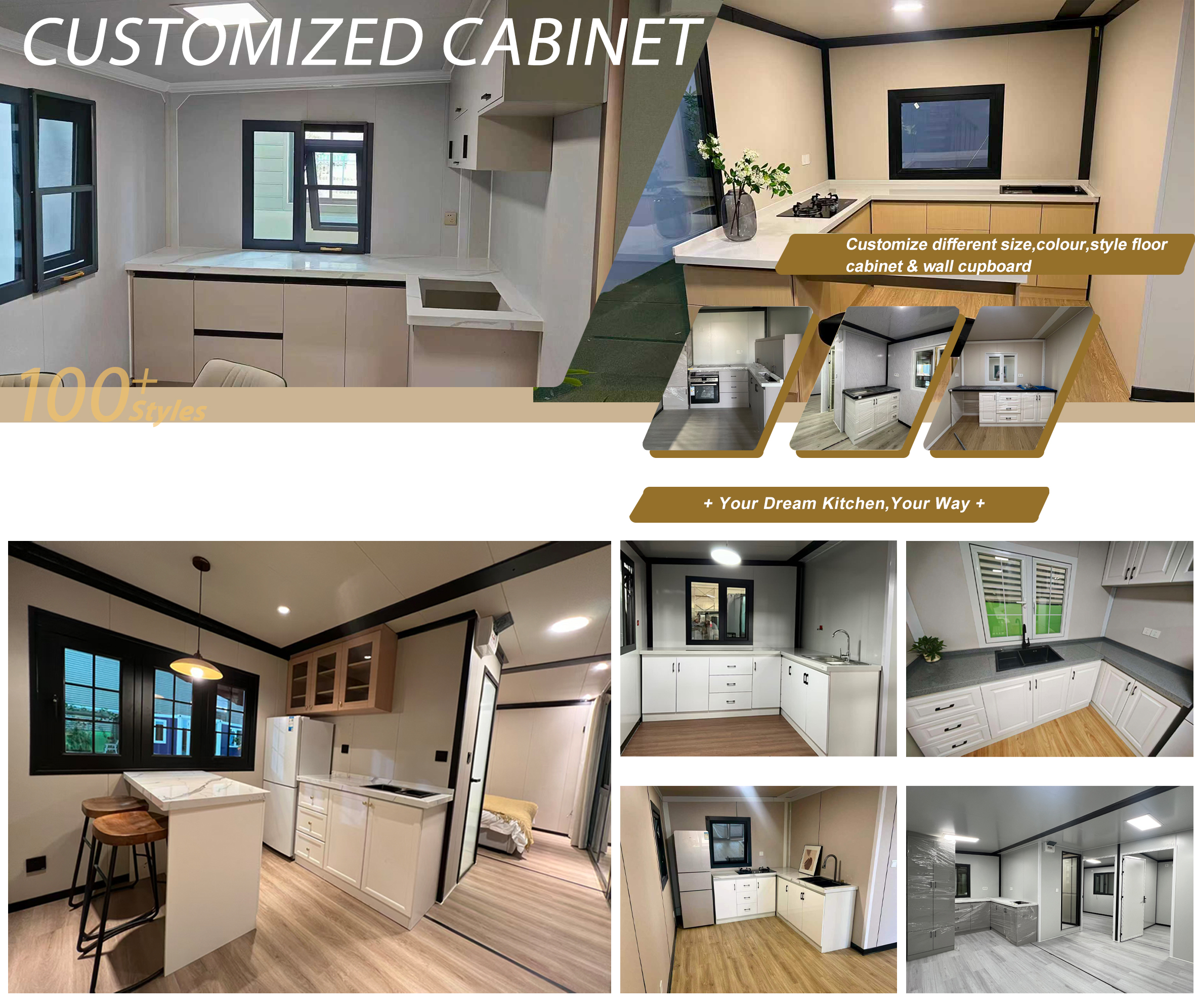 Custom container kitchen cabinet style