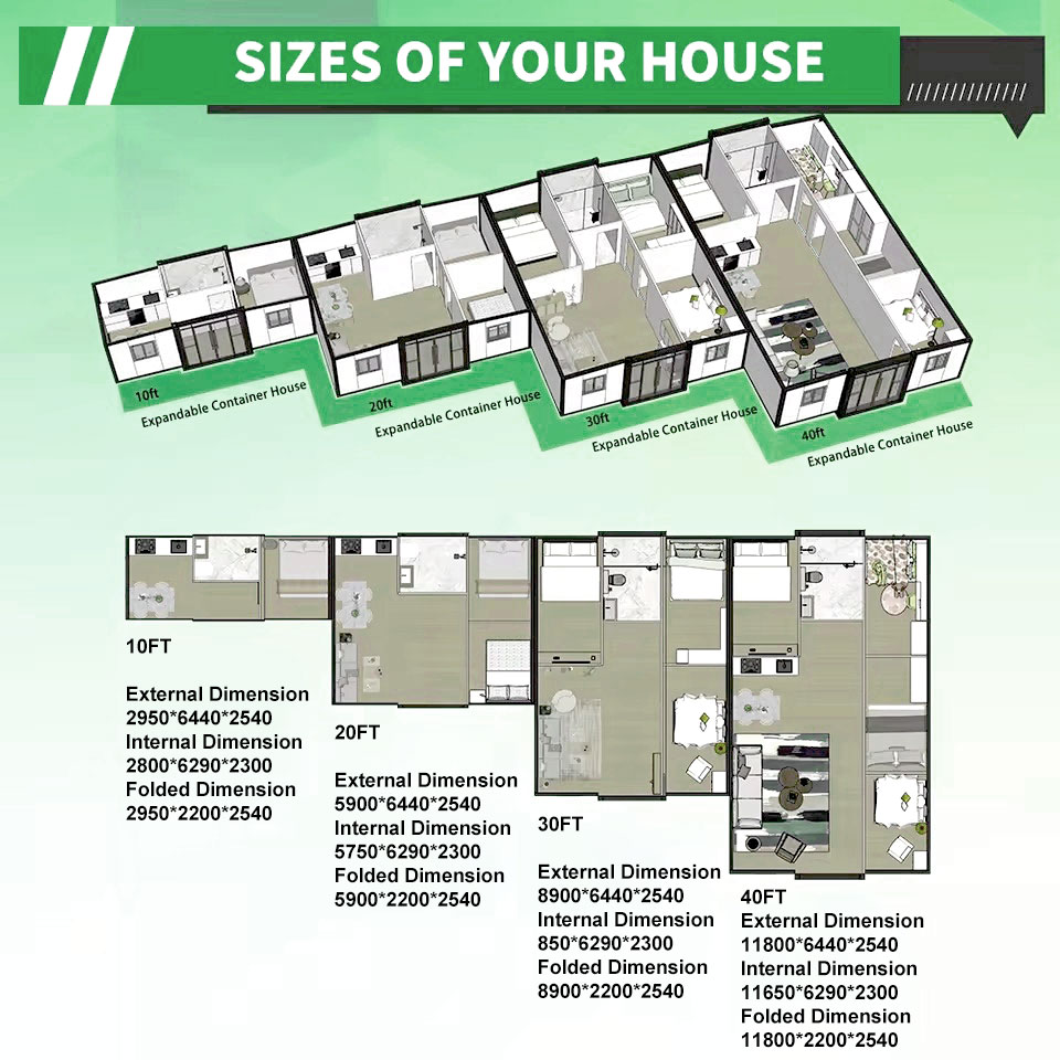 40ft 3 Bedroom with Bathroom Kitchen Prefab Container Cottage House