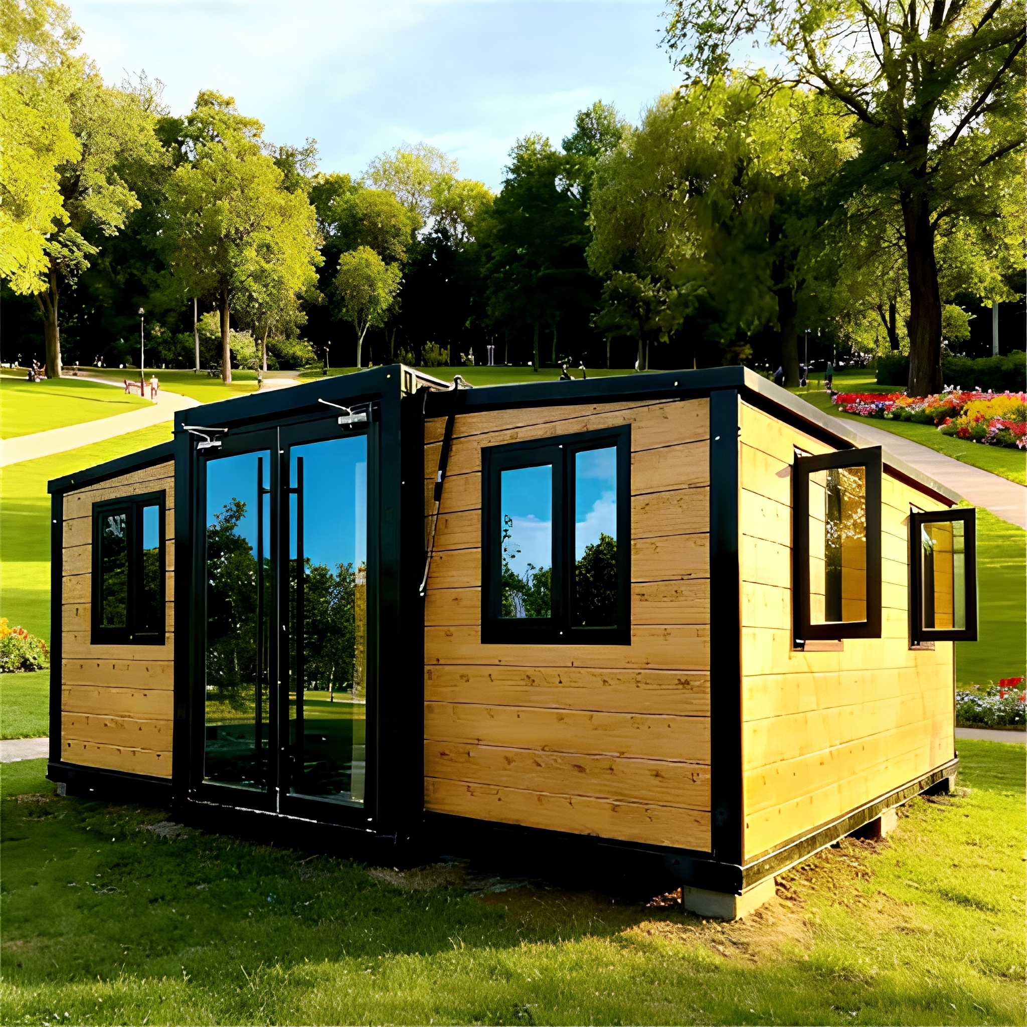 Luxury Expandable House 40 ft Portable Prefab House Modern Foldable Home Prefabricated Tiny Container Villa Steel Sandwich Panel