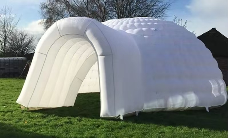 Outdoor Portable Inflatable Igloo Tent LED Lights 2 Windows 16.6 X 11.9 Ft Customizable Size Color Party Wedding Camping Shelter