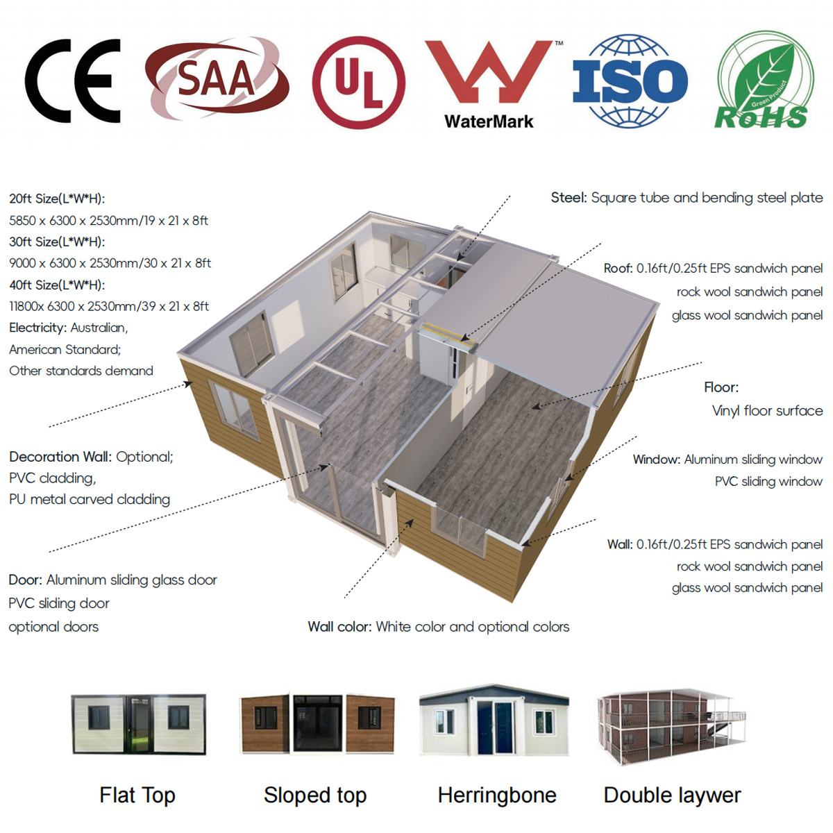 TS 20FT 40Ft Portable Off-Grid Prefab Houses Modular Steel Tiny Expandable Homes for Hotels and Villas