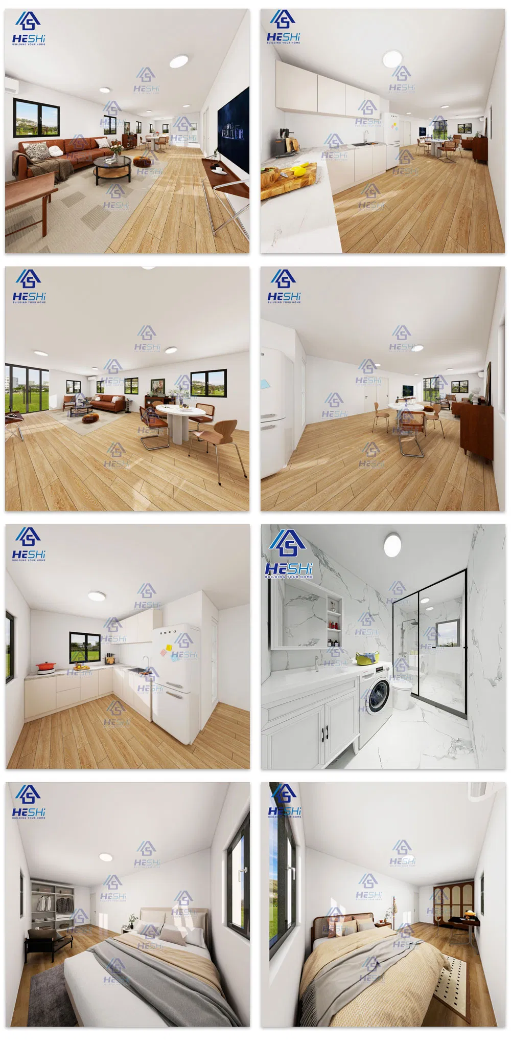 Cheap Prefabricated 40FT 20FT Folding Modular Home 5 Bedroom Prefab Building Expandable Container House