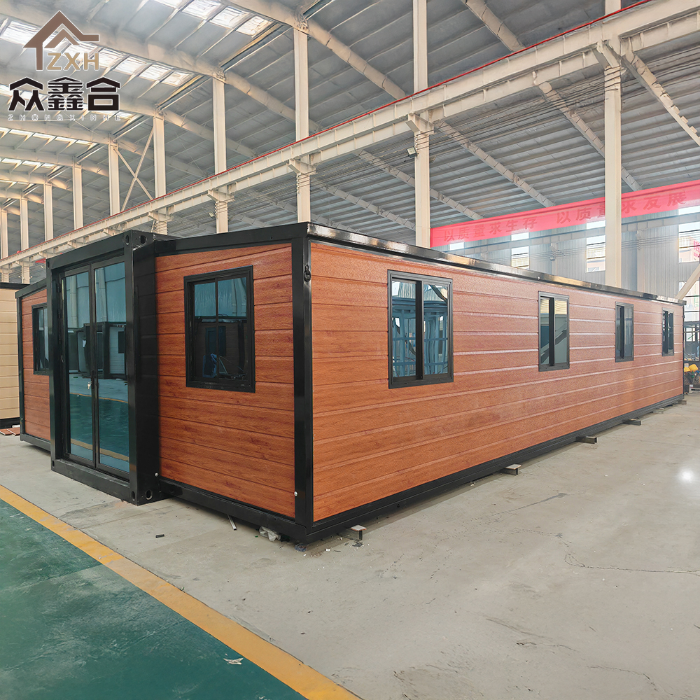 Customized Double-Wing Container House Ready Ship Prefabricated Movable Expandable Portable Home Villa for School Supermarket