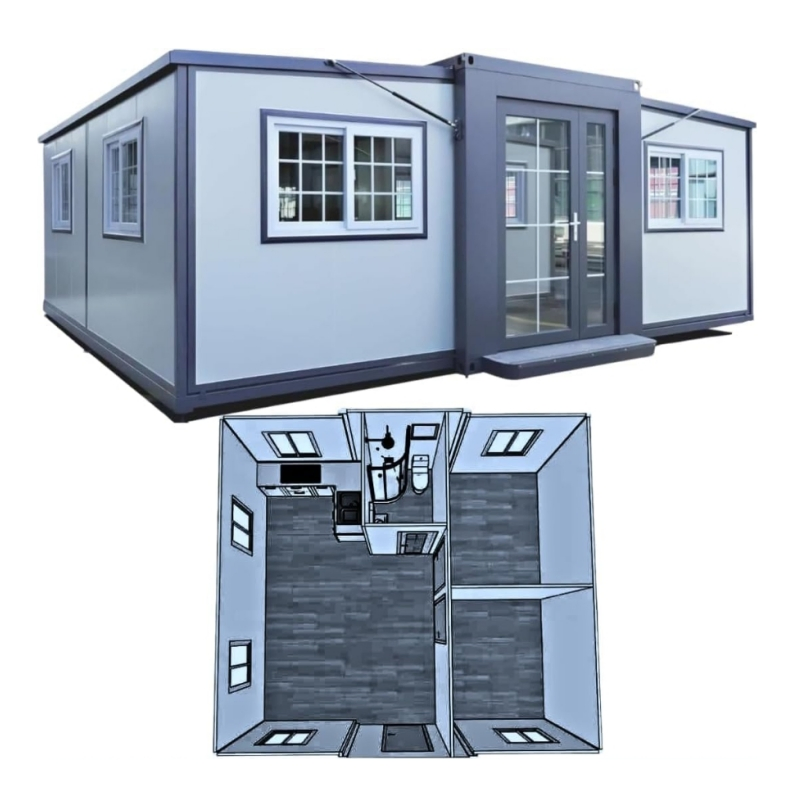 Luxury Prefab Tiny Mobile Steel Structure Modern Foldable Modular Prefabricated Portable Expandable Container Houses with Bedrooms Balcony Solar Energy Homes