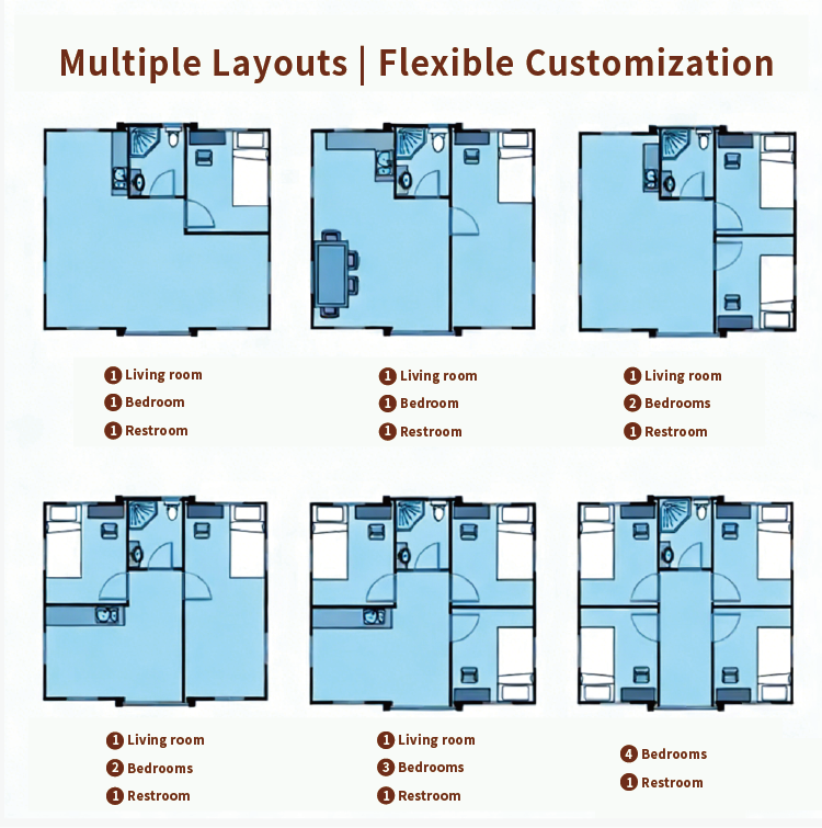 Granny Flat 40Ft 20Ft Luxury Mobile Villa 2 3 4 5 Bedroom Prefabricated Portable Tiny Home Foldable Expandable Container House