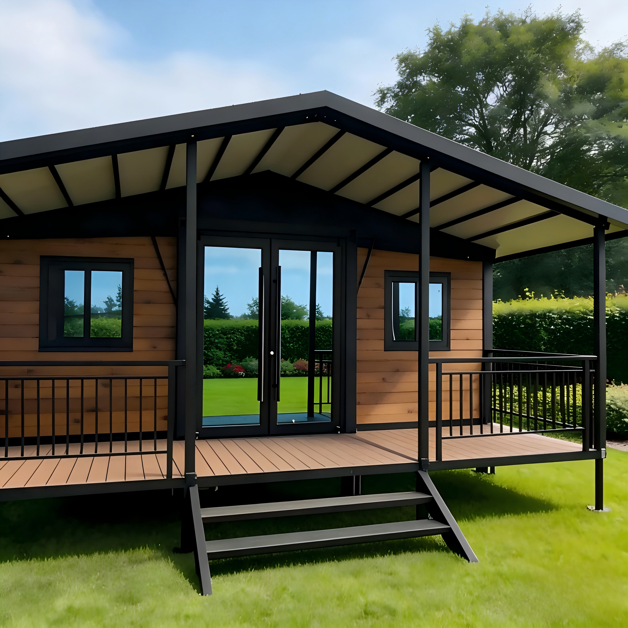 20ft Luxury Expandable Steel Container House Modular Prefab Tiny Home Portable Cabin for Apartment Office Building Backyard
