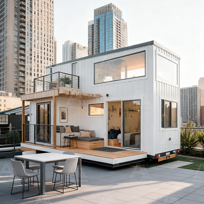 20ft Tiny Container Homes Mobile House Ready to Ship - Flexible Structure House Designs for Garden Offices, Bedroom Additions