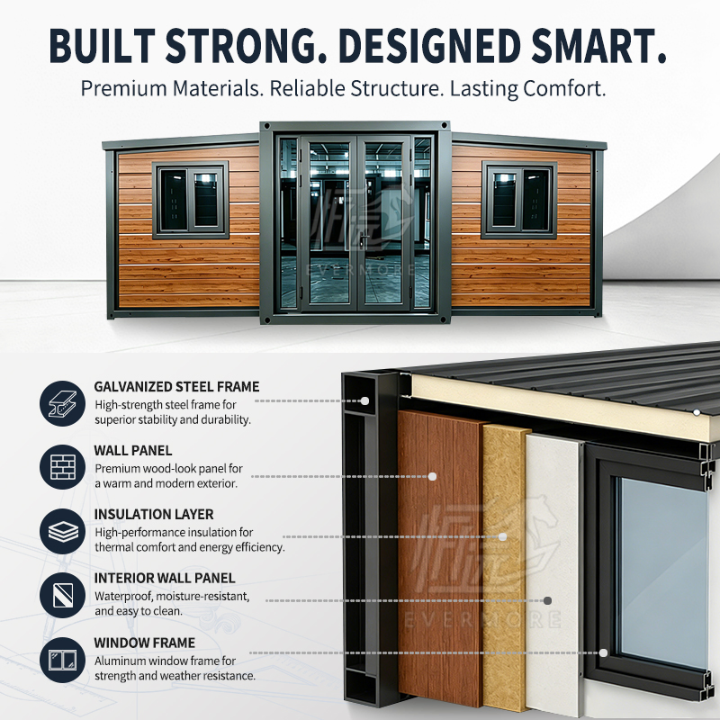 20FT Expandable Modular Portable Tiny House Container Home for Residential Housing and Vacation Living