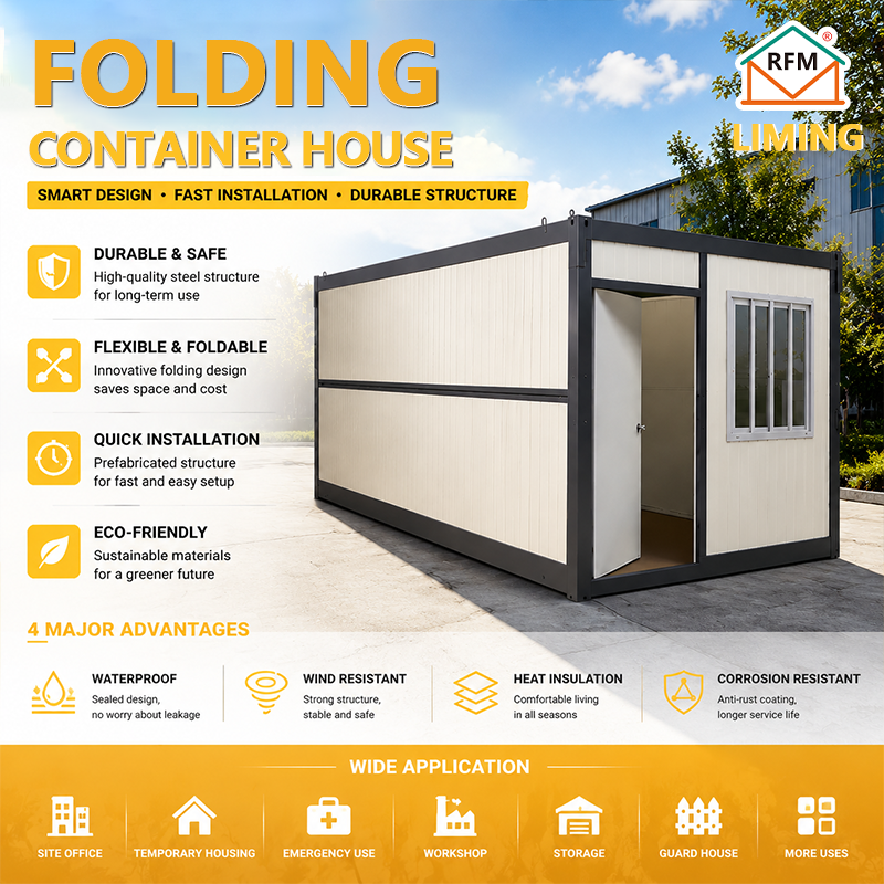 Folding Expandable Light Steel Container House Breathable Modern Design Worker Camps Accommodation Offices Office Building