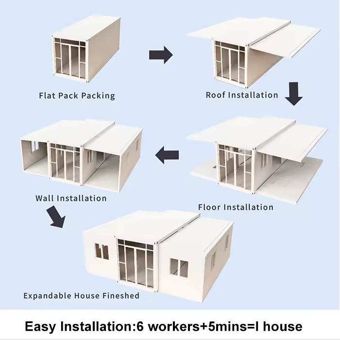 Expandable Folding Tiny Container Prefabricated House China Wholesale 40ft Foldable Prefab Containers Home Modular