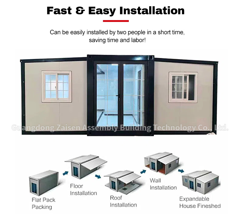 20 \ 40 Feet Double-Wing Prefab House Container Folding House Expansion Container Two-in-One Container Room