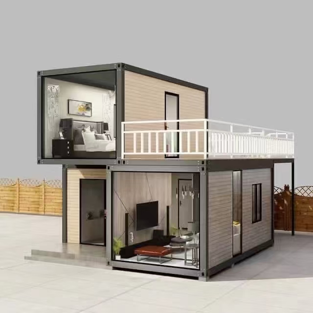 DYCE3 Easily Assembled Steel Structure Platform Double Roof Prefab Expandable Mobile Container House Portable Contemporary