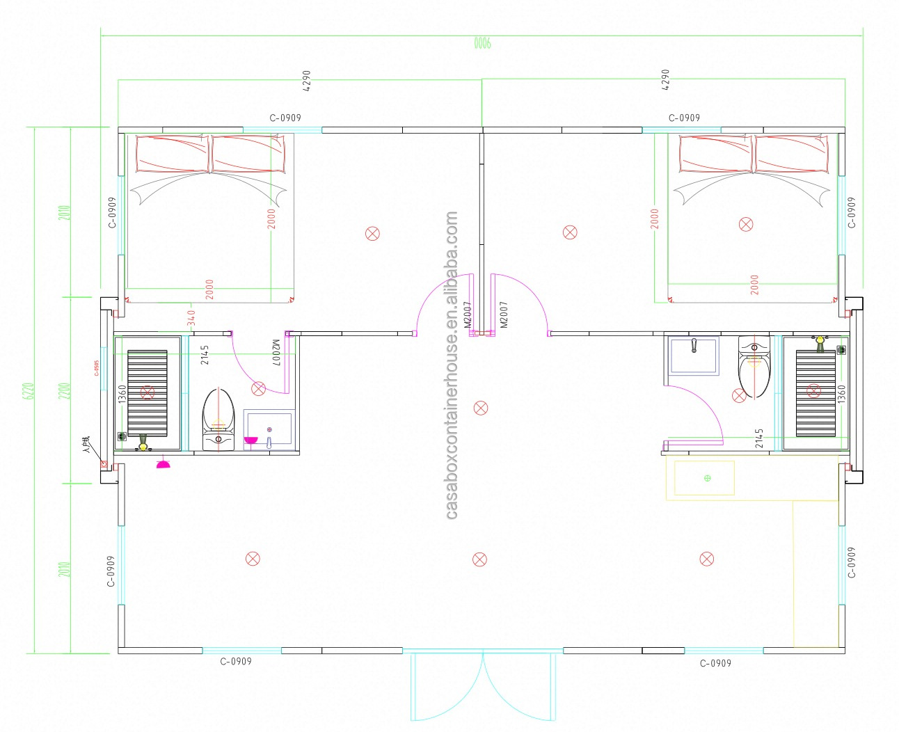 30-foot double wings layout