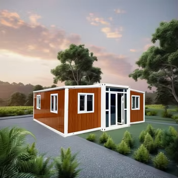 Custom Expandable Container Double Wing Folding Prefab House with Galvanized Steel Frame and Sandwich Panel for Apartment Use