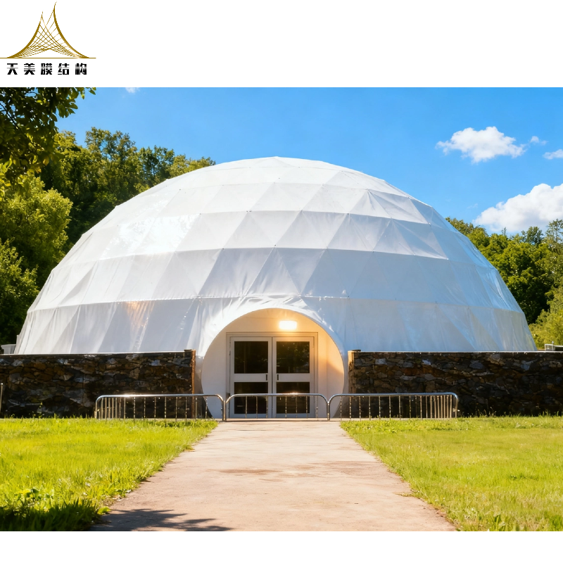 Factory Luxury Windproof White PVC Cover 20M 30M 50M Big Geodesic Dome Tent For Events