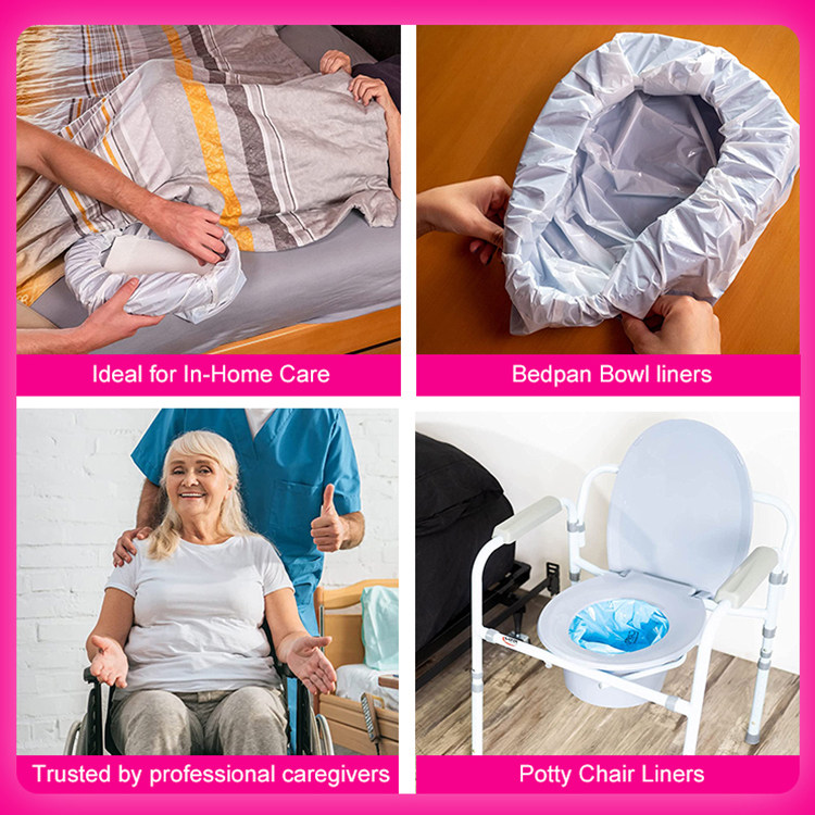 Universal Fit Adult Commode Chair Portable Toilet Bags Medical Grade Bedside Disposable Commode Liners Urine Plastic Bags