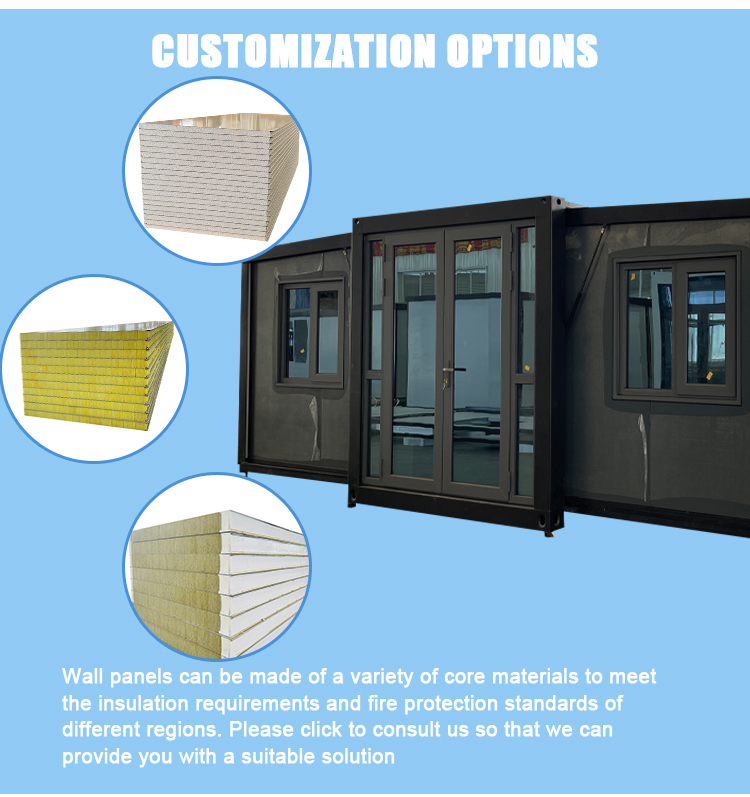 40ft 20ft 5 Bedroom Expandable Container House Mobile Homes House Prefabricated Tiny Home for Sale