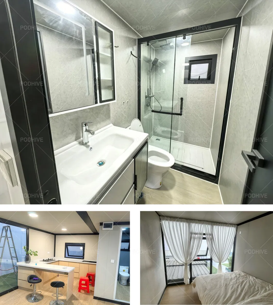 Customizable Expandable Prefab Vacation Home with Bathroom 20FT Container House Design