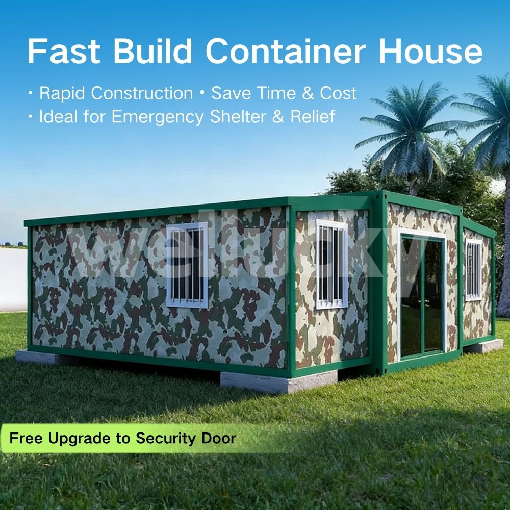 Prefabricated Modular Container House Emergency Temporary Housing Solution for War Relief and Reconstruction
