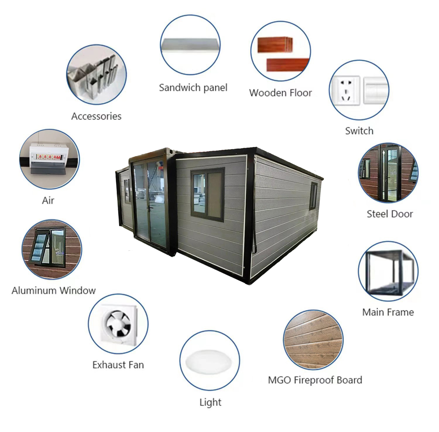 3 Bedroom Modern Expandable Tiny House - Prefabricated Foldable Container Homes 40ft Portable Modular Cabins with Bathroom