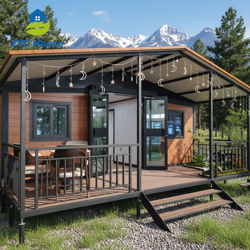 Waterproof 40ft Steel Expandable Container House Hotel Cabin Double Wing Expandable Container House