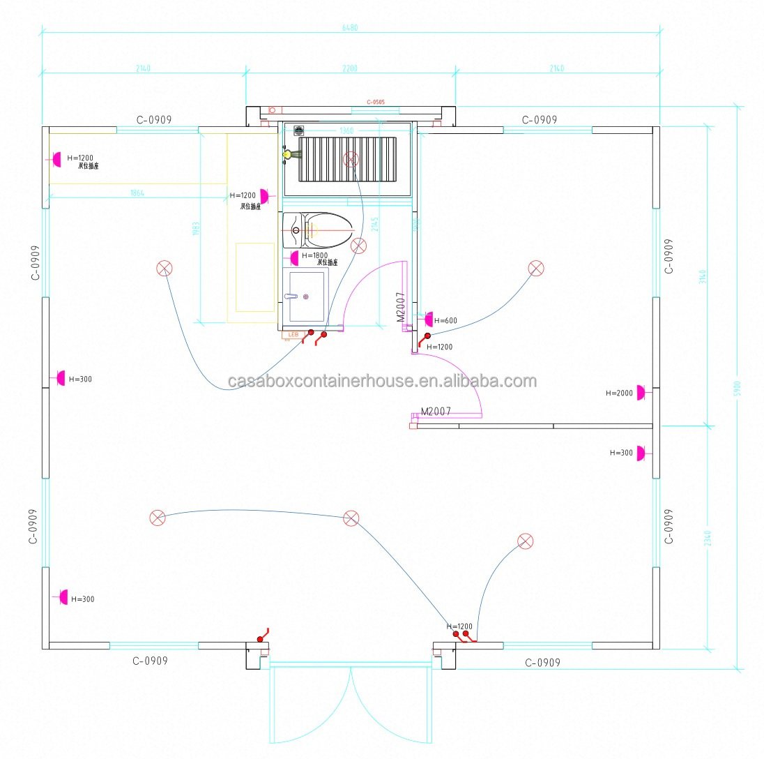 20-foot double wings layout