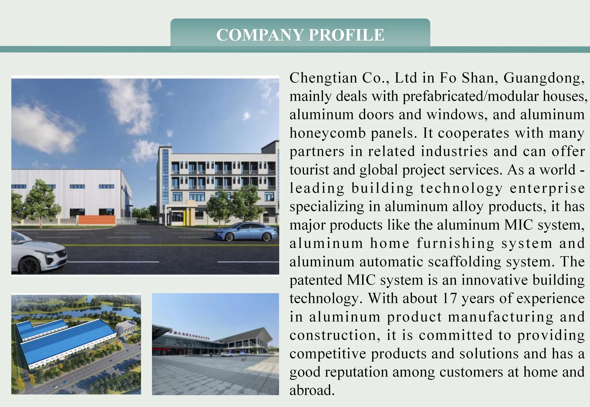 Overview of design team, manufacturing facility certifications, and export logistics