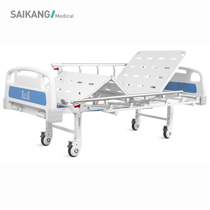 A2k 2 Cranks 2 Function Foldable Clinic Medical Metal Adjustable Manual Nursing Patient Hospital Bed With Casters