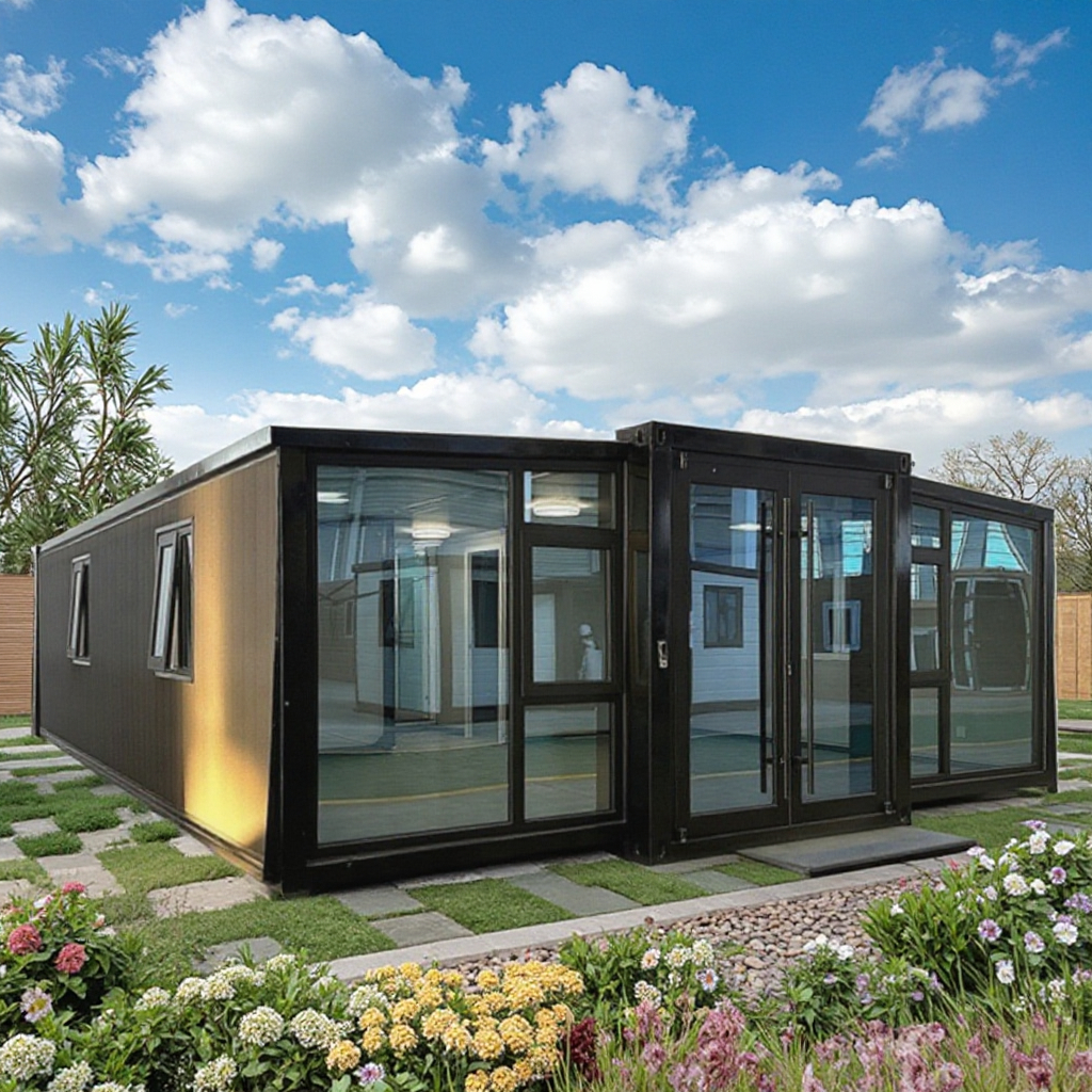 Fireproof Soundproof Prefab Double Wing Folding Room Fully Furnished Recoverable for Camping &amp; Glamping Accommodations