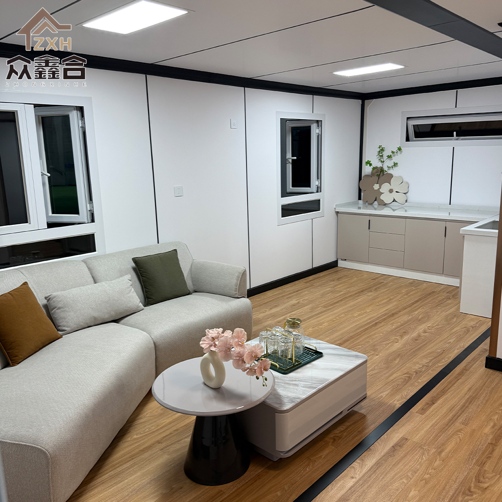 Customized Double-Wing Container House Ready Ship Prefabricated Movable Expandable Portable Home Villa for School Supermarket