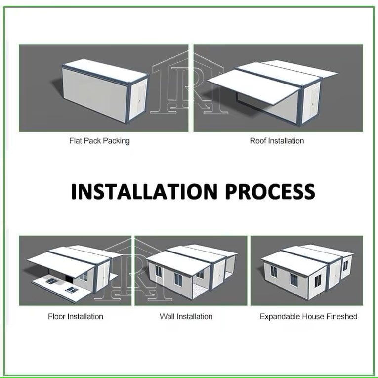 3 Bedroom Modern Expandable Tiny House - Prefabricated Foldable Container Homes 40ft Portable Modular Cabins with Bathroom