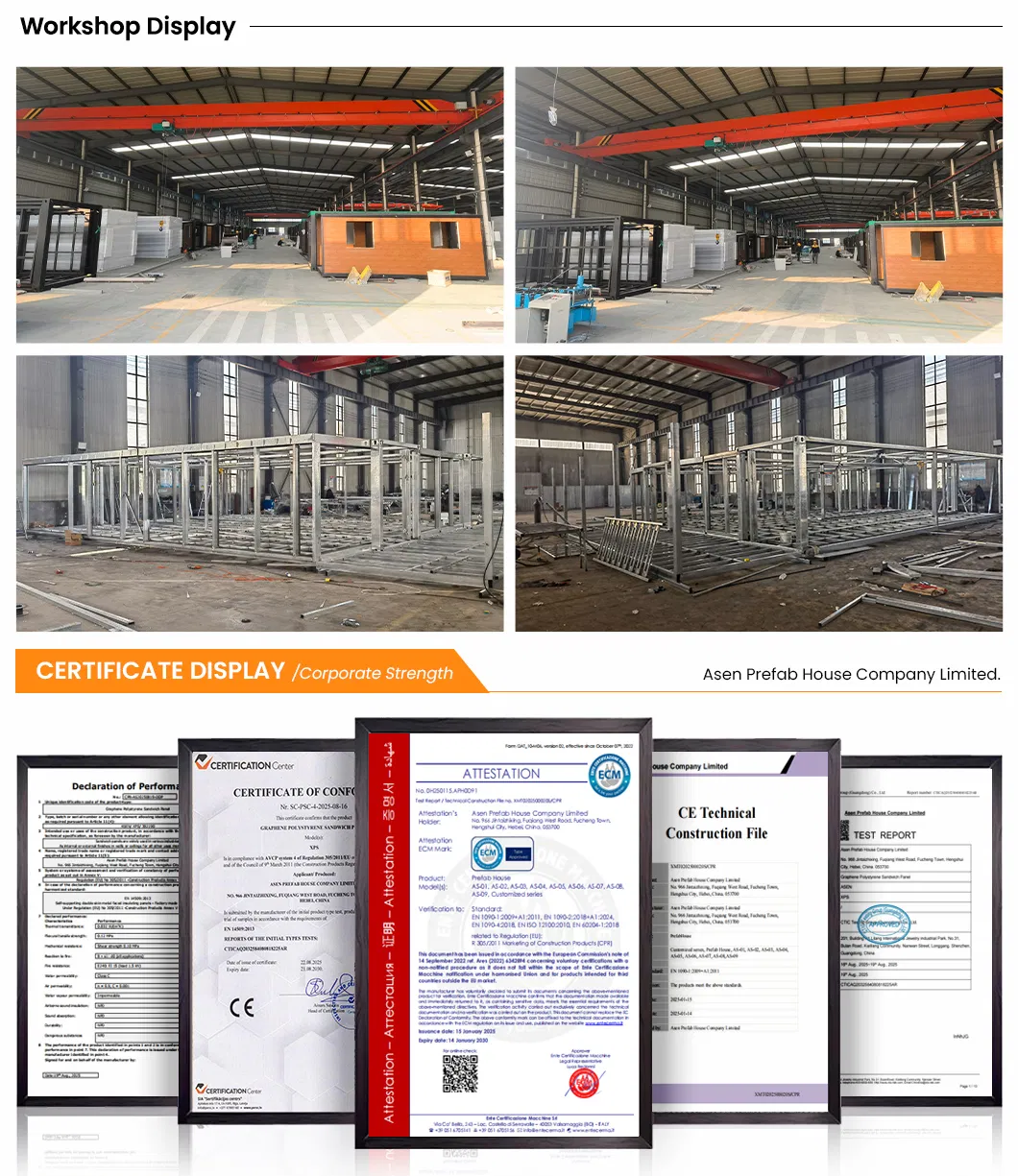 Factory interior showing modular frames fabrication