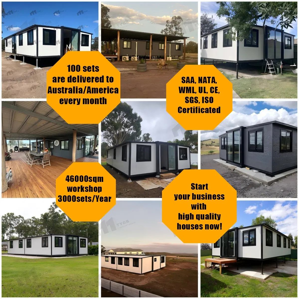 Earthquake Resistant Easily Movable Pre Assembled House Double Wing Expandable Container