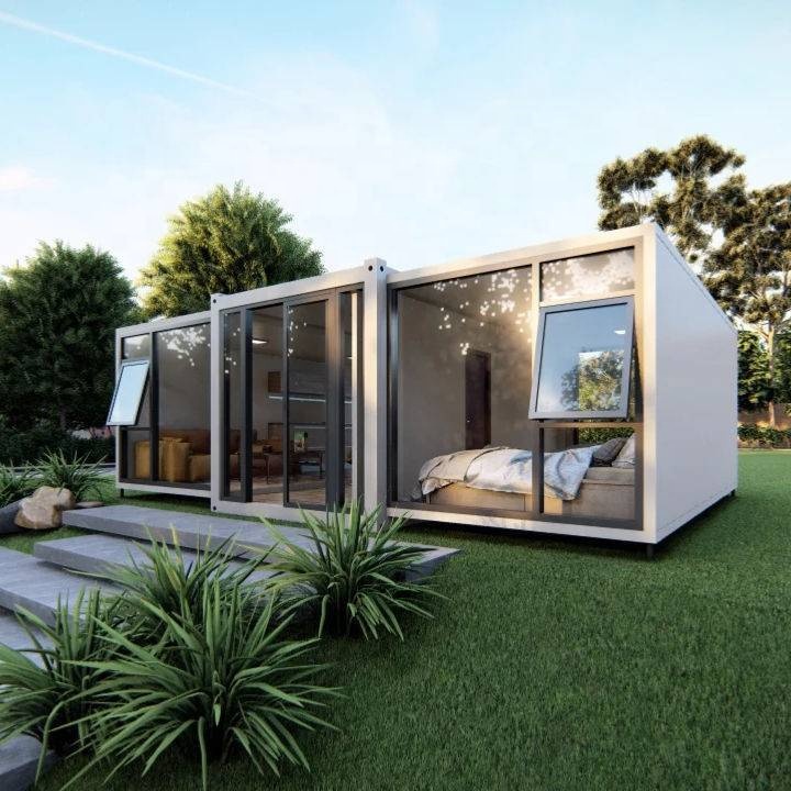 Luxury 20 40ft Prefab Folding Expandable Steel Container Houses Four Bedrooms One Bathroom with Sandwich Panel Material on Sale