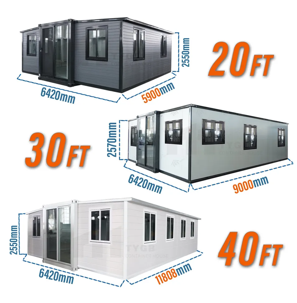 Earthquake Resistant Easily Movable Pre Assembled House Double Wing Expandable Container