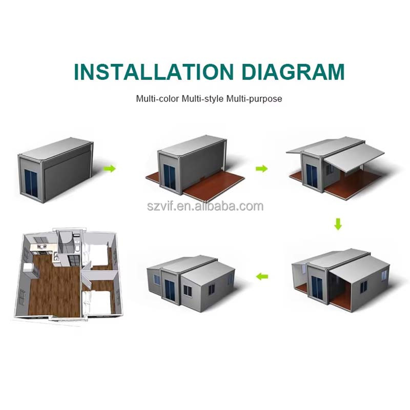 Multi-space-Expandable-Container-Homes Expandable Container House Trailer Mobile Home Double Wing Extension Room