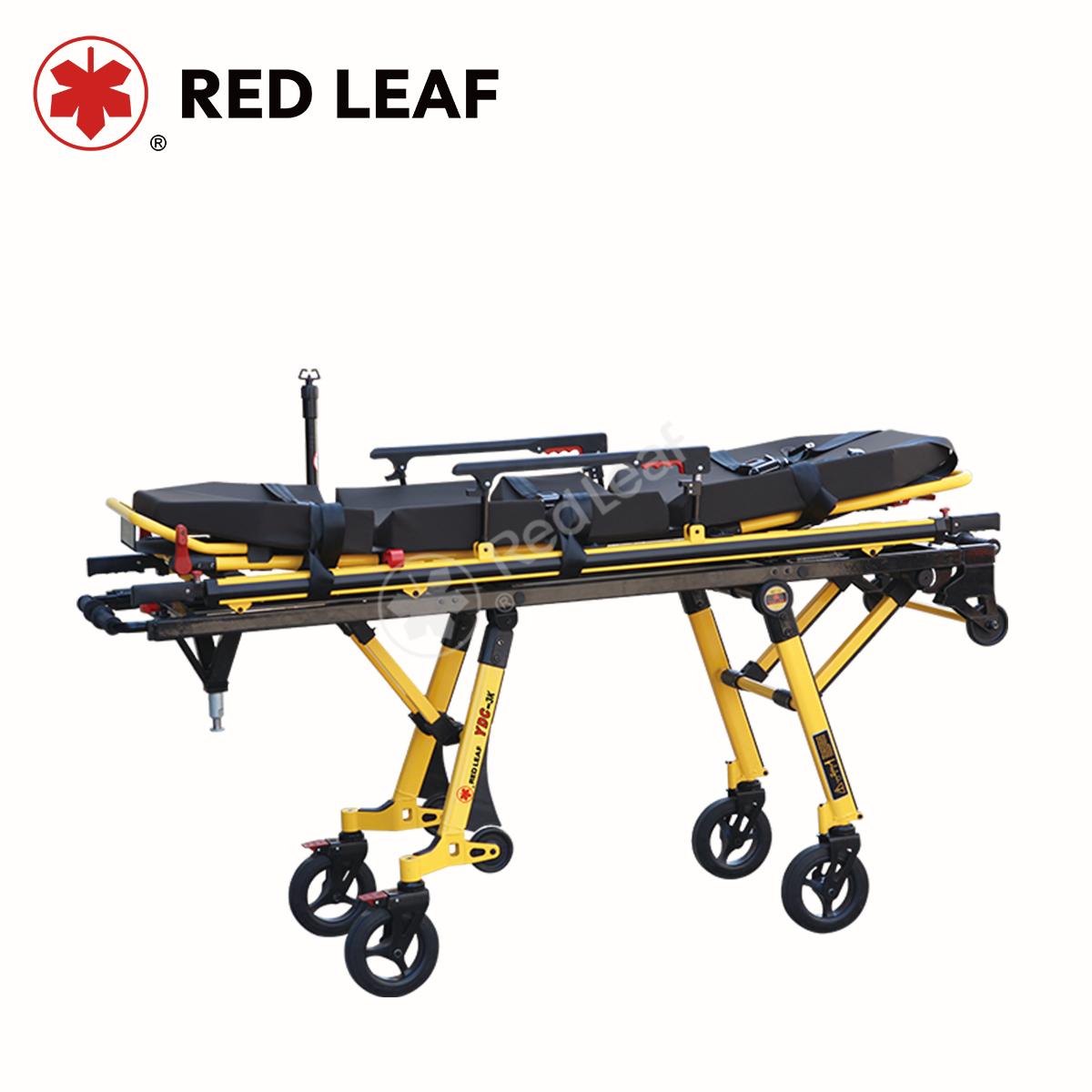 Medical Equipment Emergency Transfer Ambulance Stretcher With Manual Universal Lockable Wheels Aluminum Alloy For CPR