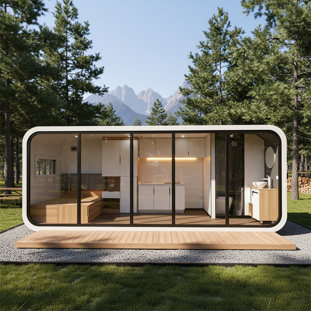 Double-layer Prefabricated 20FT 40FT Luxury Prefab Modular Modern Apple Cabin For Office Home