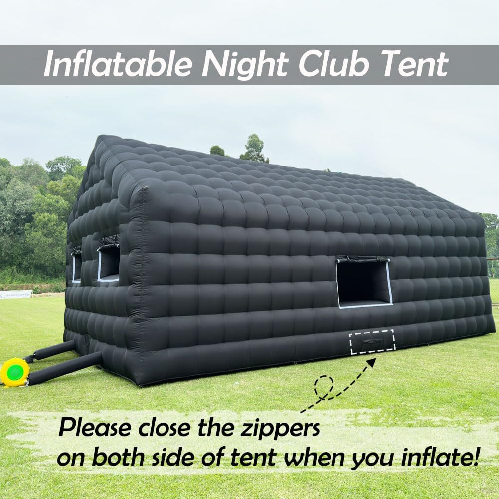 Giant Inflatable Cube Disco Tent With Oxford Cloth Electric Pump Portable Night Club Mobile Party Pavilion For Backyard Events
