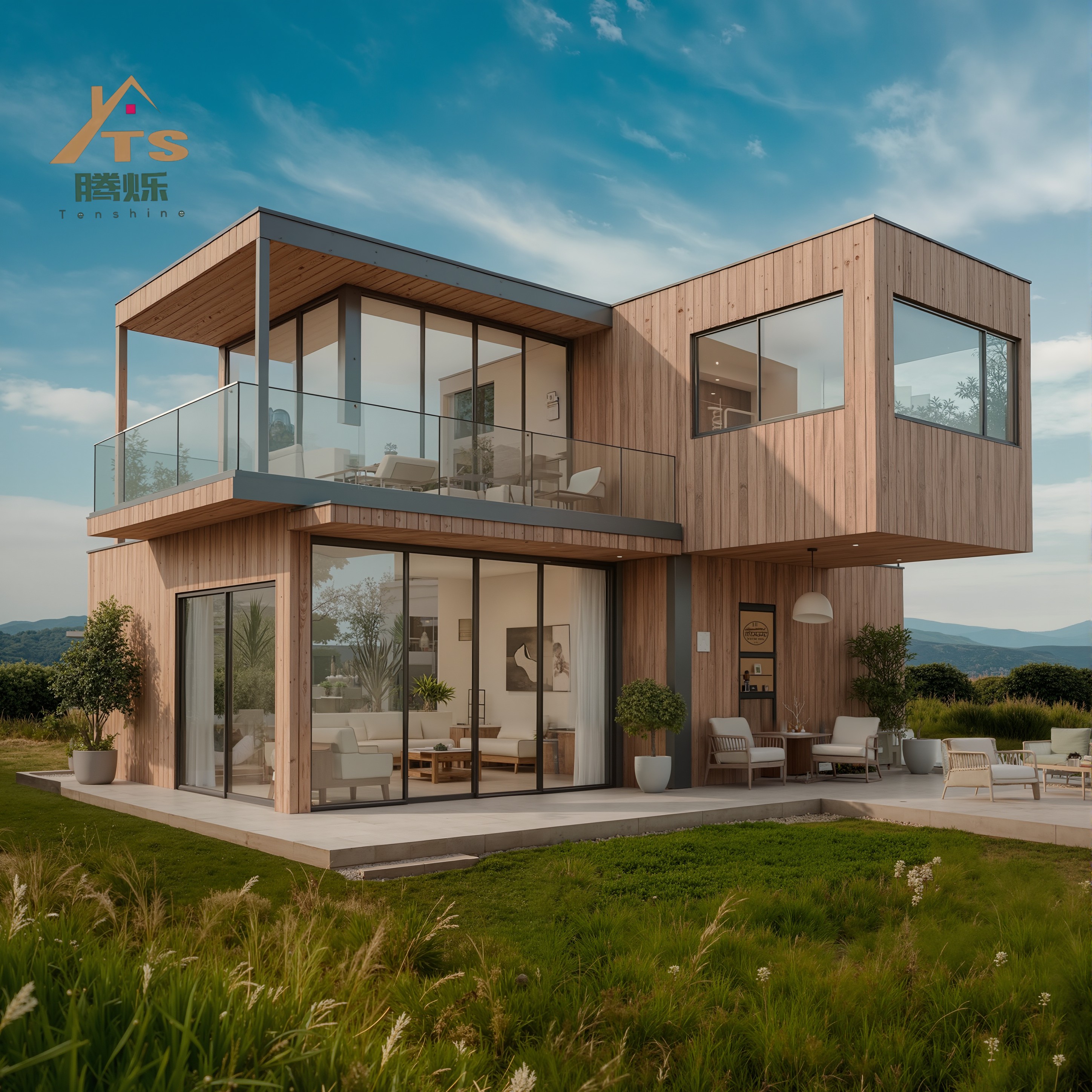 Contemporary Design Folding Villa Prefabricated Tiny House Finished Container Home with Sandwich Panel in Steel Wood for Hotels