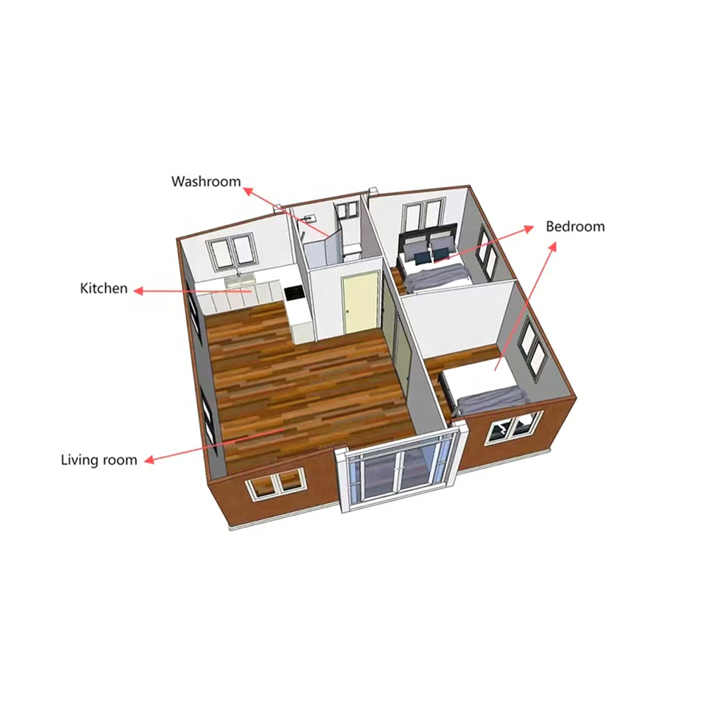 Customizable Double-Wing Expandable Prefab House for Worker Camps