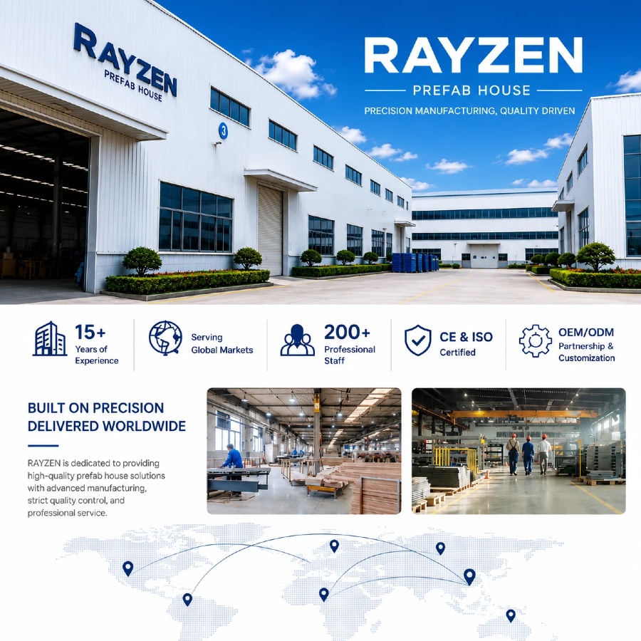 Prefabricated Expandable Container Houses Steel Sandwich Panel Double Wing Expansion for Hotel Office Building Villa Use Ray-Zen
