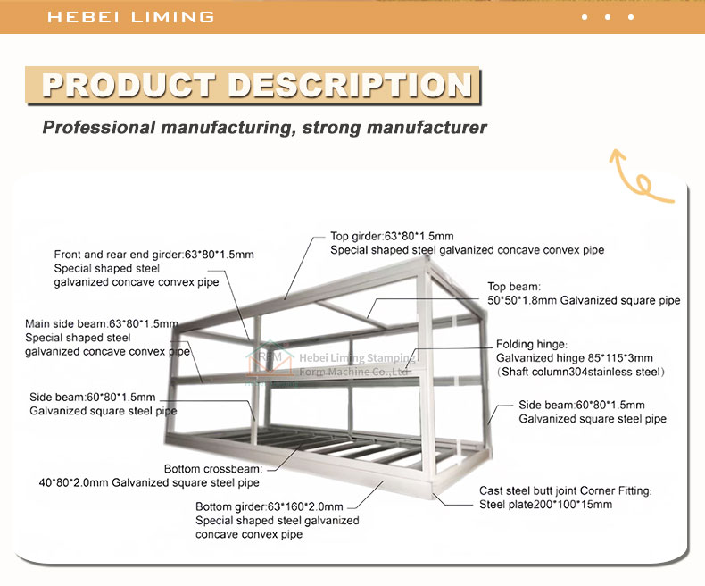Folding container house layout structure