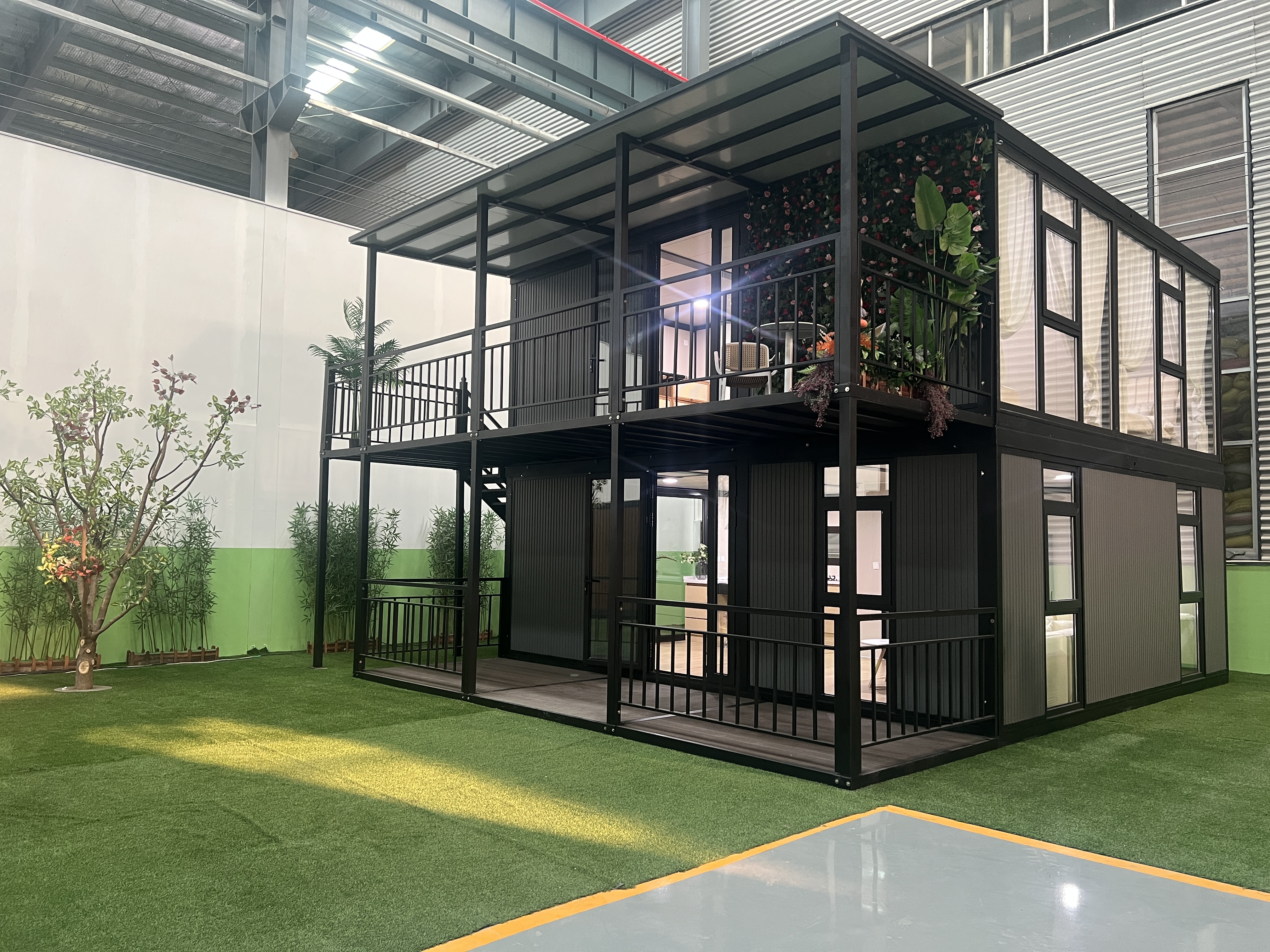 Double 20ft Expandable Container Home with 12kw Power Consumption 72m2 Floor Area and Galvanized Steel Framework