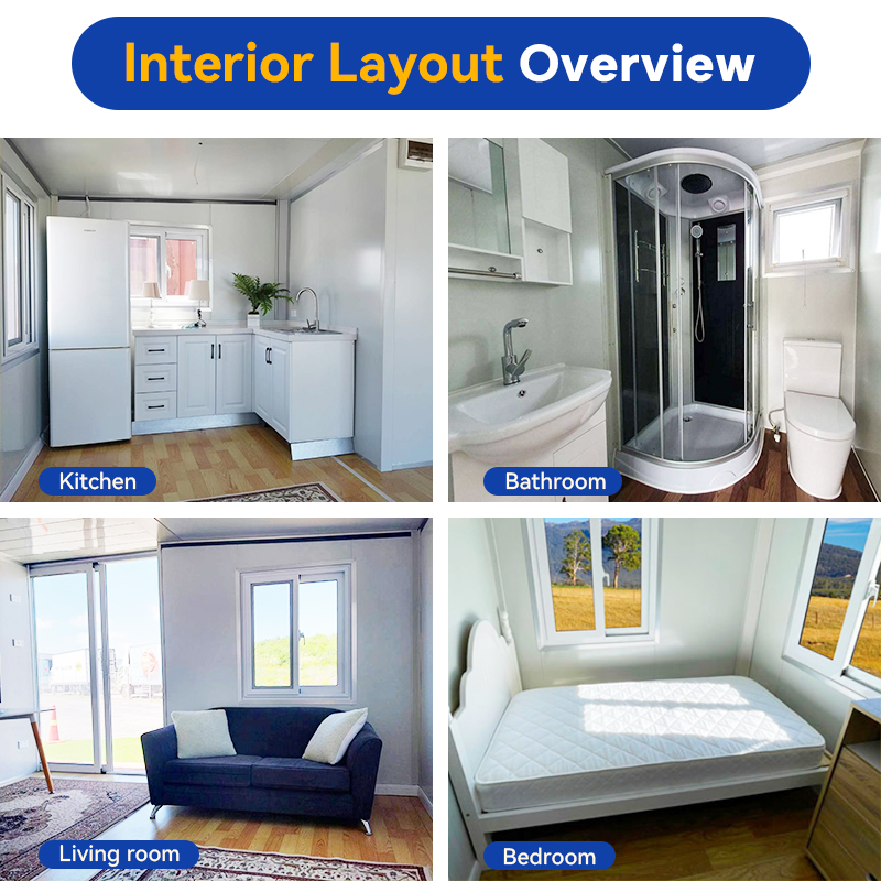 40Ft 20Ft Luxury Prefab Villa 2 3 4 5 Bedrooms Prefabricated Foldable Expandable Container House Portable Mobile Tiny Home