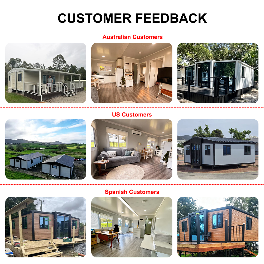 Export Double Wing Expandable Container Room Modular Tiny Home 3 Bedroom Livable Soundproof Waterproof Mall Use Steel Structure