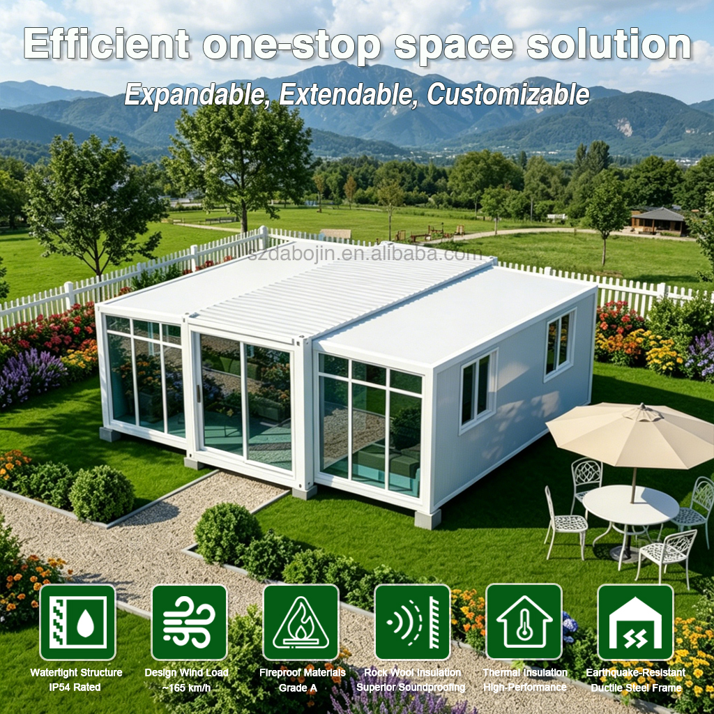Fully Equipped Expandable Prefab Container House 2-4 Bedrooms Full Bathroom Modular Foldable Backyard
