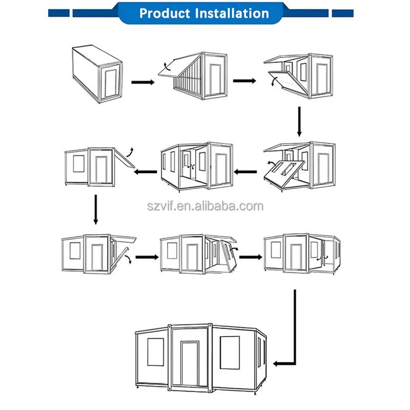Multi-space-Expandable-Container-Homes Expandable Container House Trailer Mobile Home Double Wing Extension Room