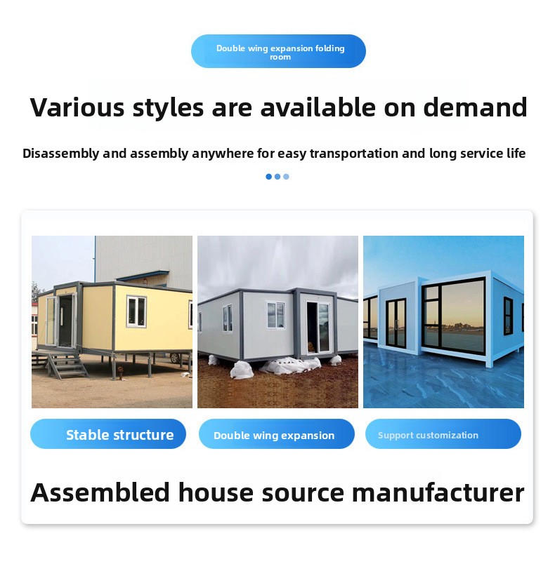 Portable 20ft/40ft Expandable Container House Prefabricated Mobile Home for Camping or Office Use Widely Used Steel Material