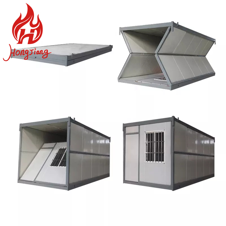 Quick Installation 20ft 40ft Folding Prefab Container Houses Foldable Container Prefab Emergency Rescue Housing Temporary House